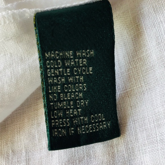 LAUREN Ralph Lauren Linen White Long Button Down Shirt - Picture 5 of 16